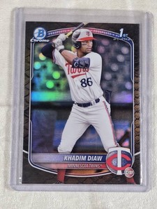 Khadim Diaw Rookie 2025 1st Bowman Chrome RARE Snake Skin Refractor #BCP-77 - Minnesota Twins Baseball Card