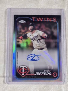 Ryan Jeffers 2024 Topps Chrome Refractor Auto #AC-RJ and numbered 370499 - Minnesota Twins Baseball Card