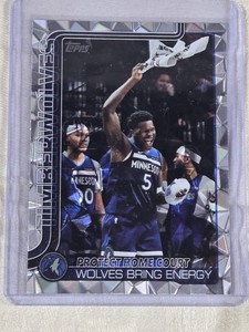 Minnesota Timberwolves featuring Anthony Edwards 2025 Topps Protect Home Court Silver Foil #287 - Minnesota Timberwolves Basketball Card