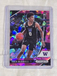 Jaden McDaniels Rookie 2020 Panini Prizm Draft Picks Pink Cracked Ice #11 - Washington Huskies Basketball Card