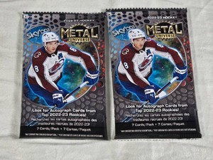 Lot of 2 Unopened Packs of 2022-23 Skybox Metal Universe Hockey Cards