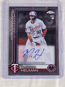 Michael Helman Rookie 2025 Topps Chrome On Card Auto #RA-MH - Minnesota Twins Baseball Card