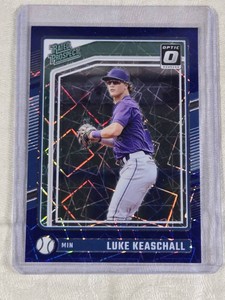Luke Keaschall 2024 Donruss Optic Rated Prospect Blue Lazer Prizm #152 - Minnesota Baseball Card