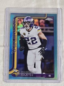 Harrison Smith 2025 Topps Chrome Blue Refractor #204 and Numbered 279299 - Minnesota Vikings Football Card