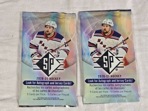 Lot of 2 Unopened Packs of Upper Deck SP 2020-21 Set Hockey