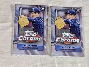 Lot of 2 Unopened Packs Topps Chrome 2025 Baseball