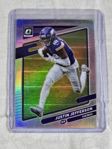 Justin Jefferson 2021 Panini Donruss Optic Silver Holo Prizm #95 - Minnesota Vikings Football Card