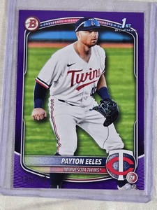 Payton Eeles Rookie 2025 1st Bowman Purple Numbered155250 - Minnesota Twins Baseball Card
