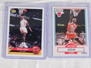 Lot of 2 Michael Jordan Basketball Cards from Upper Deck 1993 and Fleer 90