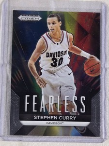 Stephen Curry 2024 Panini Prizm Draft Picks Fearless Insert #19 - Davidson Wildcats Basketball Card