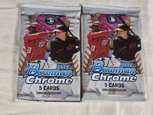 Lot of 2 Unopened Packs of Bowman Chrome 2023 Baseball