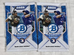 Lot of 2 Unopened Packs of 2021 Bowman Chrome Baseball