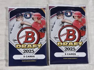 Lot of 2 Unopened Baseball Card Packs - 2025 Bowman Draft Baseball