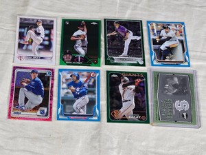 Lot of 8 Mixed Player Baseball Cards Numbered and Relics Featuring Sonny Gray, Brent Headrick, Jhoulis Chacin, Hunter Pence, Elvis Andrus, and Patrick Bailey