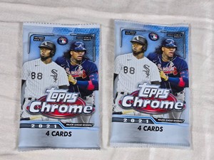Lot of 2 Unopened Packs of 2021 Topps Chrome Baseball