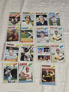 Lot of 15 Vintage Baseball Cards Featuring Hall of Famers and Stars Like Lou Brock, Rollie Fingers, and Rod Carew
