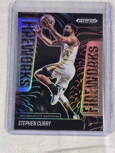 Stephen Curry 2024-25 Panini Prizm Fireworks Silver Holo Insert #2 - Golden State Warriors Basketball Card
