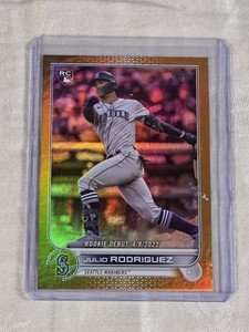 Julio Rodriguez RARE Gold Foil Rookie 2022 Topps Update Series Parallel - Seattle Mariners Baseball Card