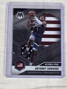 Anthony Edwards Rookie 2020-21 Panini Mosaic National Pride #252 - Minnesota Timberwolves Basketball Card