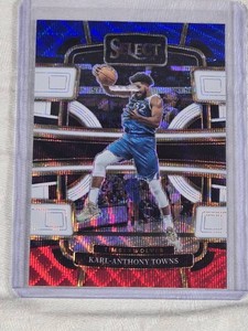 Karl-Anthony Towns 2023-24 Panini Select 3 Color Prizm Refractor #5 - Minnesota Timberwolves Basketball Card