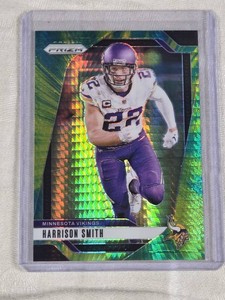 Harrison Smith 2024 Panini Prizm Green Hyper Prizm #190 and Numbered 167180 - Minnesota Vikings Football Card