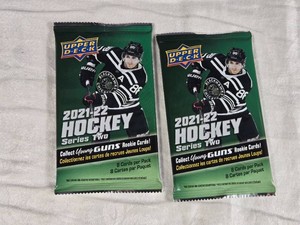 Lot of 2 Unopened Packs of 2021-22 Upper Deck Series Two NHL