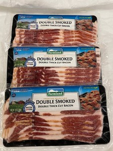 M - Farmland Double Smoked Double Thick Cut Bacon (Lot of 3)