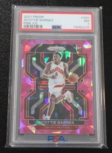 2021-22 Prizm Pink Ice Scottie Barnes #320 Rookie Card PSA 7