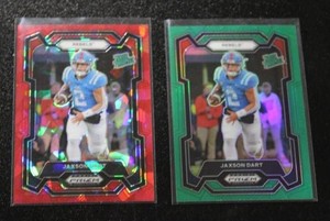 2024 Prizm Draft Red Ice & Green Jaxson Dart Rated Prospect Lot  2 Cards