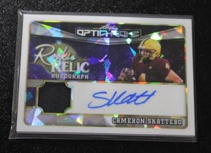 2025 Leaf Opticrhome Rookie Relic Autograph Cameron Skattebo 310  Only 10 Exist