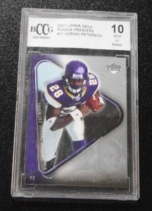 2007 Upper Deck Rookie Premiere Adrian Peterson #21 Rookie Card BCCG 10