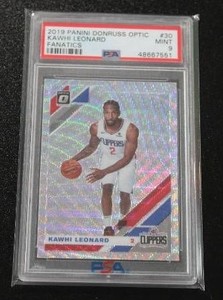 2019-20 Donruss Optic Fanantics Prizm Kawhi Leonard #30 PSA 9