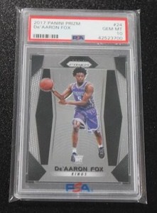 2017-18 Prizm DeAaron Fox #24 PSA 10