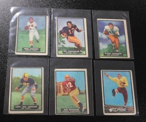 1951 Topps Magic Football Card Lot  6 Cards Low Grade