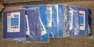 HFT Blue Tarps  Set of 10 New Tarps (5 ft. 6 in. x 7 ft. 6 in.)