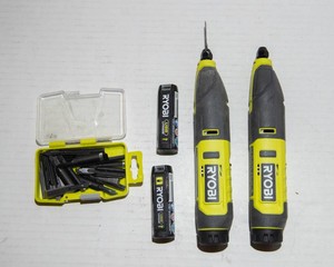 Ryobi Cordless Power Carver Set  2 Tools, 4 Batteries & Accessories
