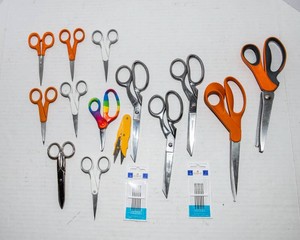 Assorted Sewing Scissors & Needles