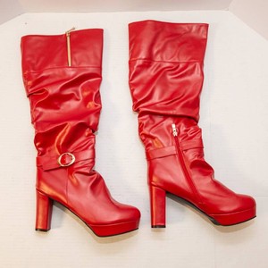 Red Cosplay Heeled Boots  Size 48