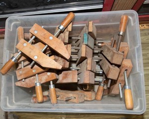 Large Lot of Vintage Adjustable Wood Clamps