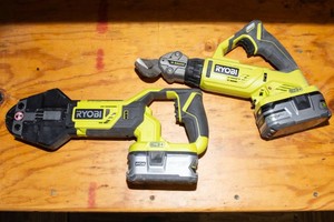 Ryobi Cordless Bolt Cutter & Offset Shear Set with Batteries