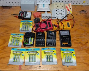 Assorted Electrical Items  Batteries, Plugs & Multimeters