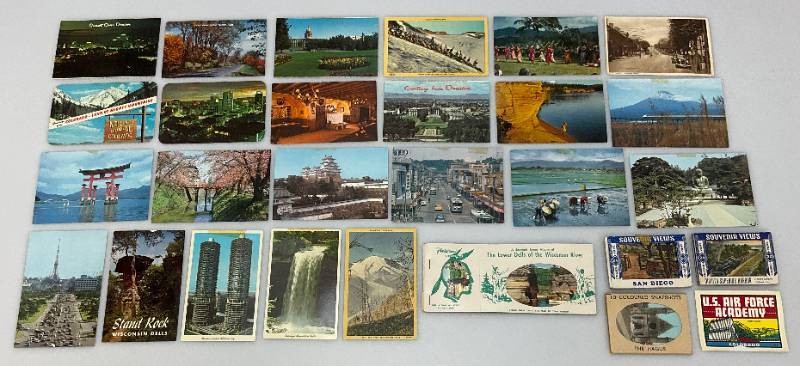 Group Of Vintage Postcards And Souvenir Views Including Wisconsin Dells And More