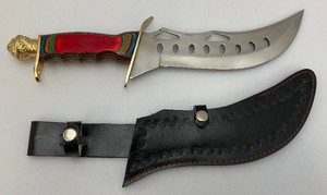 Chipaway Cutlery SULTANS Warrior Knife 24K Gold Plated Edition Made In Pakistan 126 Overall With Leather Sheath