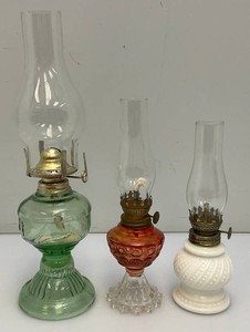 Misc. Vintage Collectible Oil Lamps Tallest Is 12 12