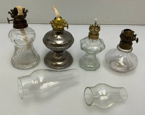 Misc. Vintage Collectible Oil Lamp Bases And Misc. Flutes
