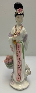 RARE Unique Vintage Oriental Geisha Girl Porcelain Figurine 11 12 Tall