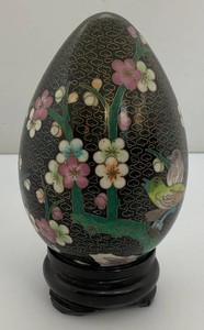 Vintage 7 12 Cloisonne Gold Gilt Easter Egg With Stand
