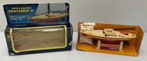 Vintage Battery Operated CHALLENGER II Sail Boat In Original Box (New Old Stock) Box Bad