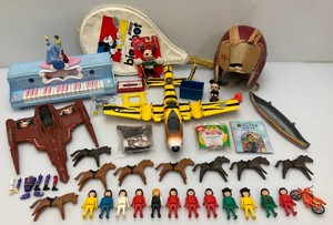 Misc. Vintage Troy Lot Including Very old Kids Football Helmet (Needs Repair), GI Joe, Mickey Mouse And More
