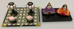 Collectible Miniature Dynasty Hina Dolls Set Tabletop Ceramic Decoration Japanese Display Set 4 x 5